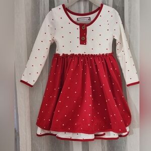 SweetHoney Red/White Polka Dot Dress, S-3T, EPreLC